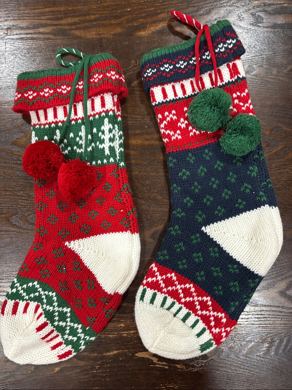 Wondershop Red, Green & White Fair Isle Knit Stocking